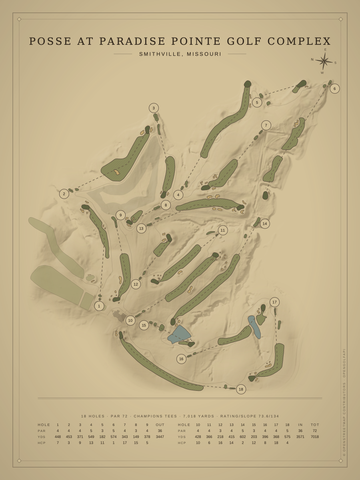 Posse At Paradise Pointe Golf Complex Course Map poster