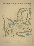 Prairie Woods Golf Course map poster, Vintage style, 12×16 / 18×24