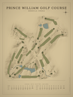 Prince William Golf Course map poster, Vintage style, 12×16 / 18×24