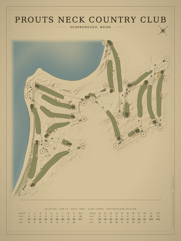 Prouts Neck Country Club Course Map poster