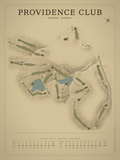 Providence Club course map poster, Vintage style, 12×16 / 18×24