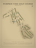 Pumpkin Vine Golf Course map poster, Vintage style, 12×16 / 18×24