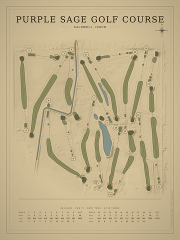 Purple Sage Golf Course Map poster