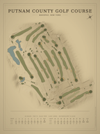 Putnam County Golf Course map poster, Vintage style, 12×16 / 18×24