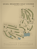 Quail Meadows Golf Course map poster, Vintage style, 12×16 / 18×24