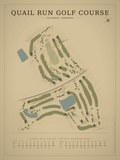 Quail Run Golf Course map poster, Vintage style, 12×16 / 18×24
