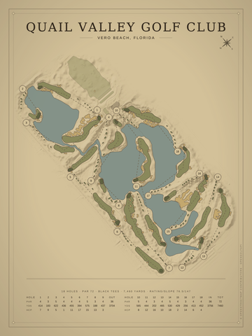 Quail Valley Golf Club Course Map poster