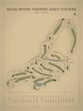 Quailwood Greens Golf Course map poster, Vintage style, 12×16 / 18×24