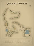 Quarry Course map poster, Vintage style, 12×16 / 18×24