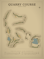 Quarry Course map poster, Vintage style, 12×16 / 18×24