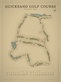 Quicksand Golf Course map poster, Vintage style, 12×16 / 18×24