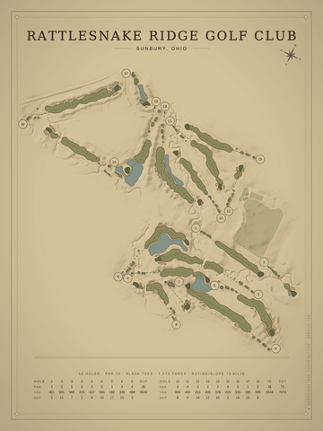 Rattlesnake Ridge Golf Club Course Map poster