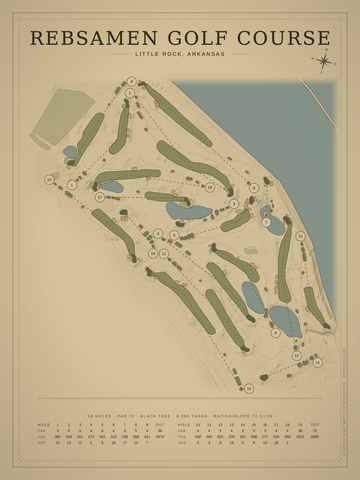 Rebsamen Golf Course Map poster
