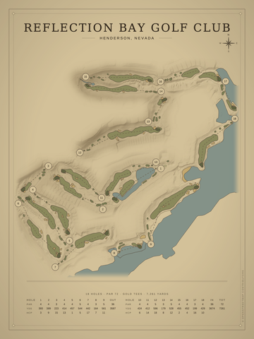 Reflection Bay Golf Club Course Map poster