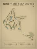 Renditions Golf Course map poster, Vintage style, 12×16 / 18×24