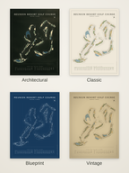 Reunion Resort Golf Course map poster in four styles: Architectural, Classic, Blueprint and Vintage