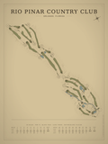 Rio Pinar Country Club course map poster, Vintage style, 12×16 / 18×24