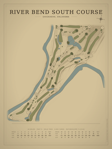 River Bend South Course Map poster