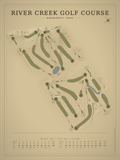 River Creek Golf Course map poster, Vintage style, 12×16 / 18×24