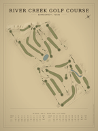 River Creek Golf Course map poster, Vintage style, 12×16 / 18×24