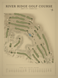 River Ridge Golf Course map poster, Vintage style, 12×16 / 18×24