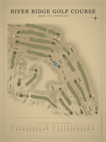 River Ridge Golf Course Map poster