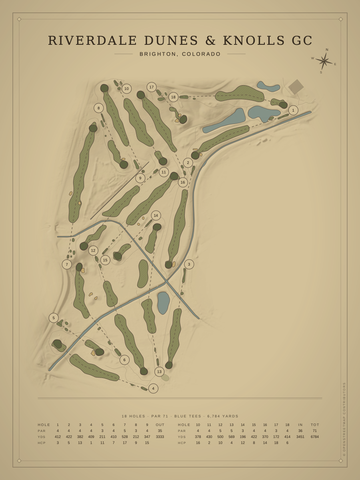 Riverdale Dunes & Knolls GC Course Map poster