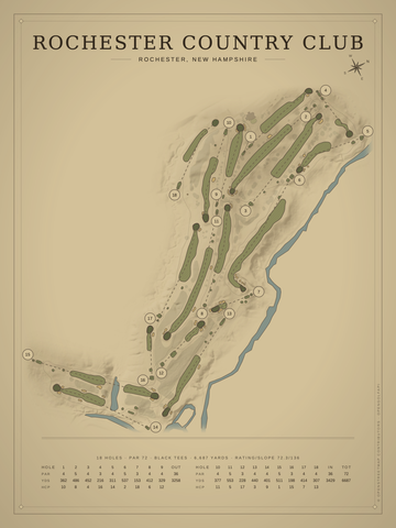 Rochester Country Club Course Map poster