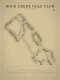 Rock Creek Golf Club course map poster, Vintage style, 12×16 / 18×24