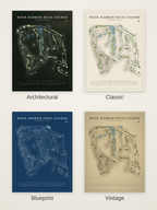 Rock Harbor Rock Course map poster in four styles: Architectural, Classic, Blueprint and Vintage