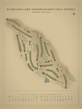Rockland Lake Championship Golf Course map poster, Vintage style, 12×16 / 18×24