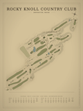 Rocky Knoll Country Club course map poster, Vintage style, 12×16 / 18×24