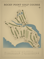 Rocky Point Golf Course map poster, Vintage style, 12×16 / 18×24