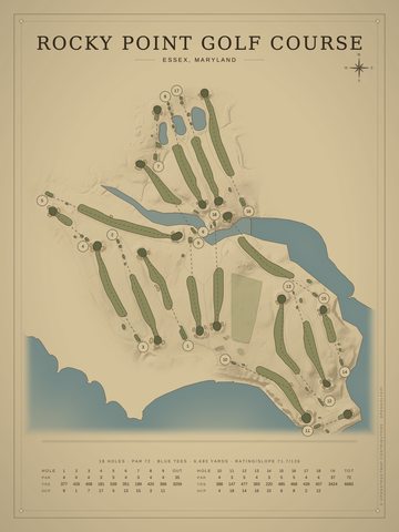 Rocky Point Golf Course Map poster