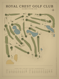 Royal Crest Golf Club course map poster, Vintage style, 12×16 / 18×24