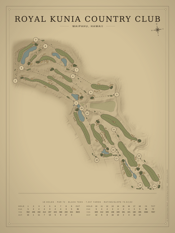 Royal Kunia Country Club Course Map poster