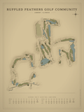 Ruffled Feathers Golf Community course map poster, Vintage style, 12×16 / 18×24