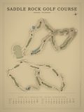 Saddle Rock Golf Course map poster, Vintage style, 12×16 / 18×24