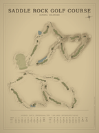 Saddle Rock Golf Course map poster, Vintage style, 12×16 / 18×24