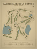 Saddleback Golf Course map poster, Vintage style, 12×16 / 18×24