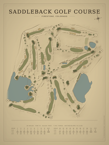 Saddleback Golf Course Map poster