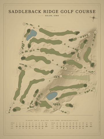 Saddleback Ridge Golf Course Map poster