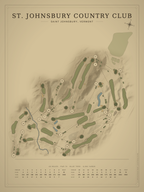 St. Johnsbury Country Club course map poster, Vintage style, 12×16 / 18×24