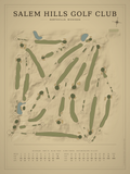 Salem Hills Golf Club course map poster, Vintage style, 12×16 / 18×24