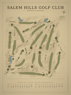 Salem Hills Golf Club course map poster, Vintage style, 12×16 / 18×24