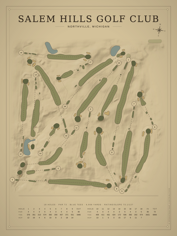 Salem Hills Golf Club Course Map poster