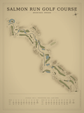 Salmon Run Golf Course map poster, Vintage style, 12×16 / 18×24
