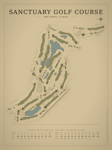 Sanctuary Golf Course Map poster