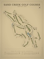 Sand Creek Golf Course map poster, Vintage style, 12×16 / 18×24