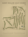 Sandy Hollow Golf Course map poster, Vintage style, 12×16 / 18×24